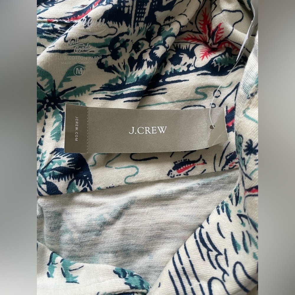 New J.Crew Knit Men Graphic Design Polo Shirt Size Medium - Picture 11 of 11